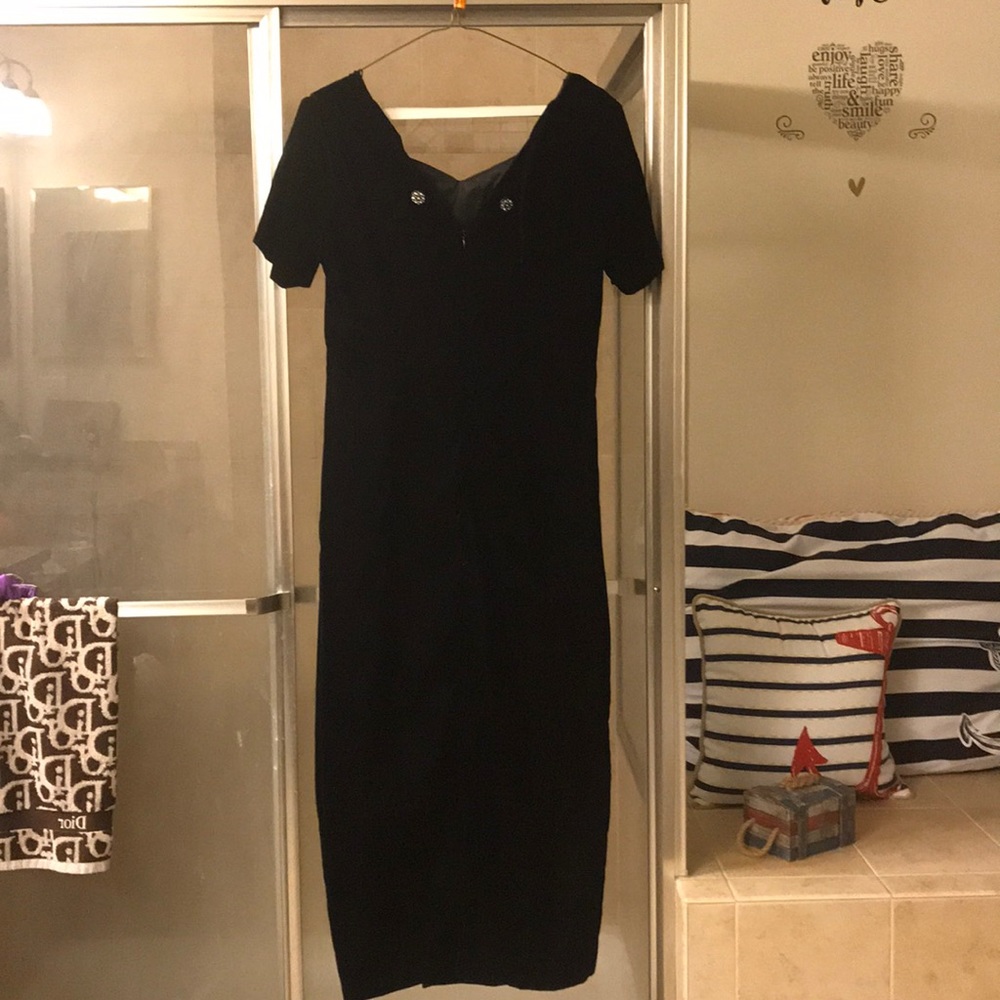 Long velour cocktail dress
